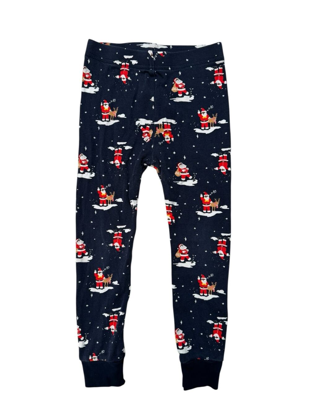 OLD NAVY Blue Brown Black Santa Pajama Pants Sz 4T Unisex 100% Cotton Christmas